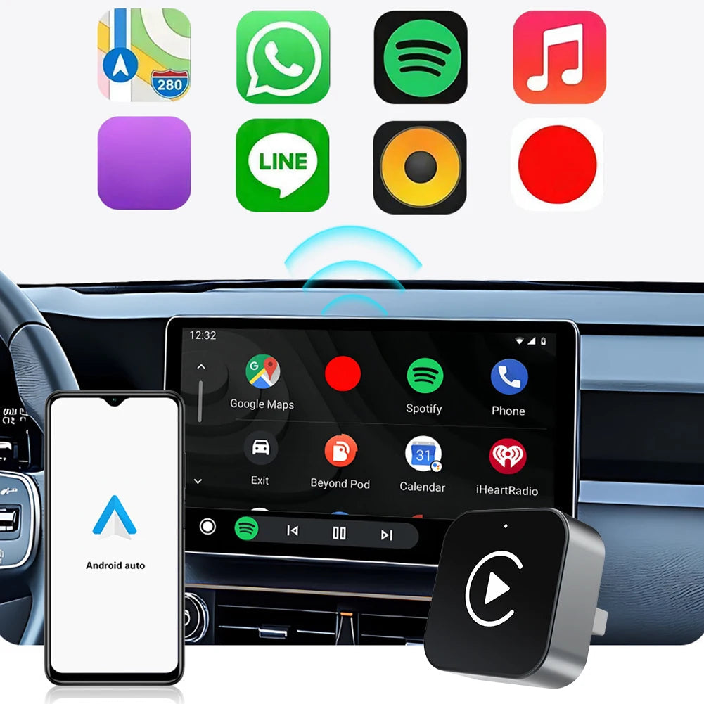Wireless Android Auto Carplay Box/Adapter Smart USB Dongle Convert Wired To Wireless Auto Connect for Factory Wired CarPlay Cars ferrersa
