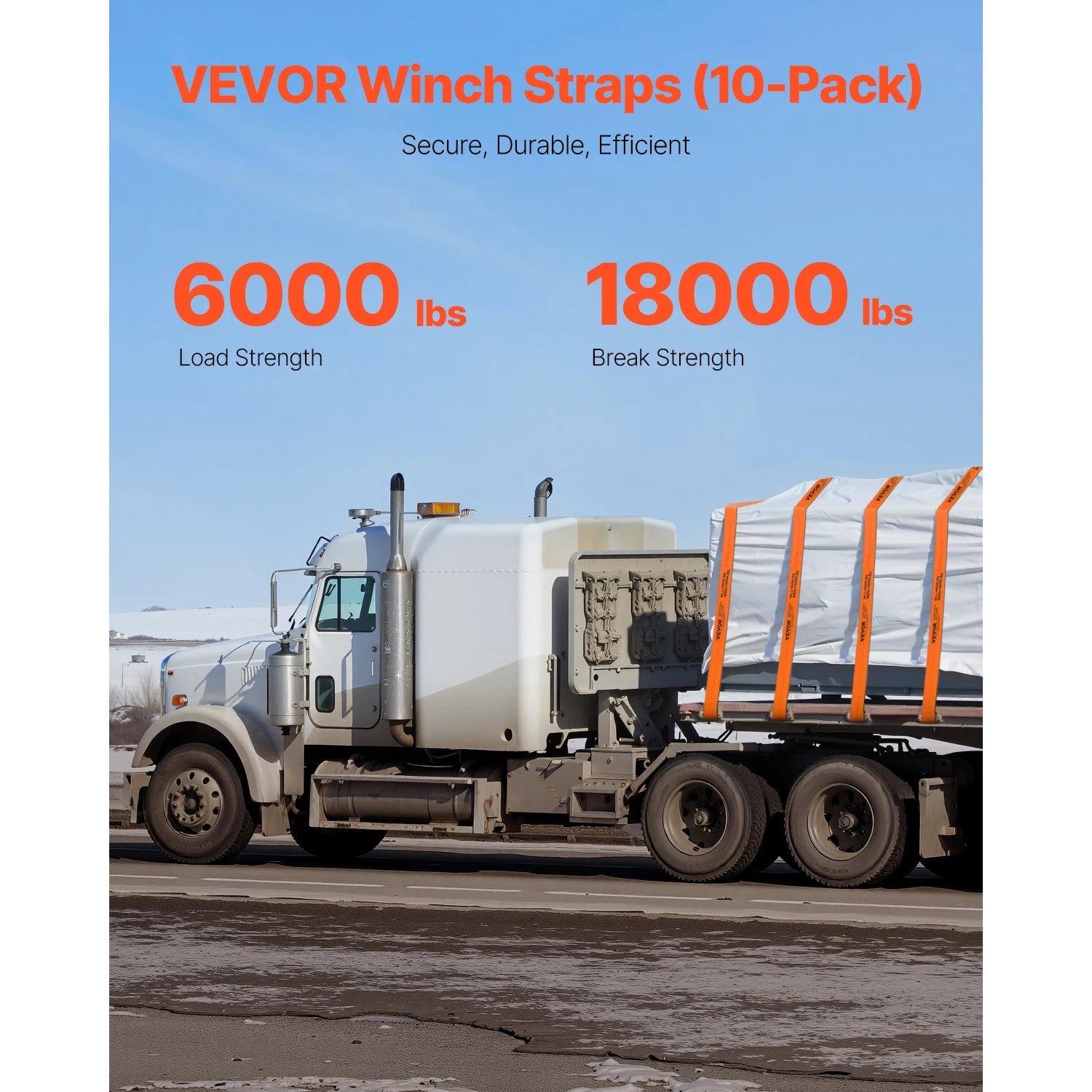 SucceBuy 10Pack Winch Truck Straps 4in x 30ft with Flat Hook 18000lbs Cargo Tie-Down Trailer Straps for Flatbeds Farms & Rescues ferrersa