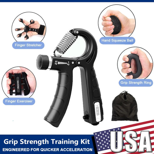 5Pcs Grip Trainer Kit Adjustable Hand Gripper,Finger/Hand Strength Exercisers,Stress Ball,Forearm Ring for Muscle Build Fitness ferrersa