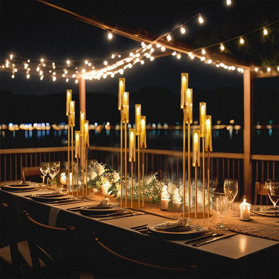 Gold Floor Candelabra 5 Arm Tall Candle Holder  10PCS