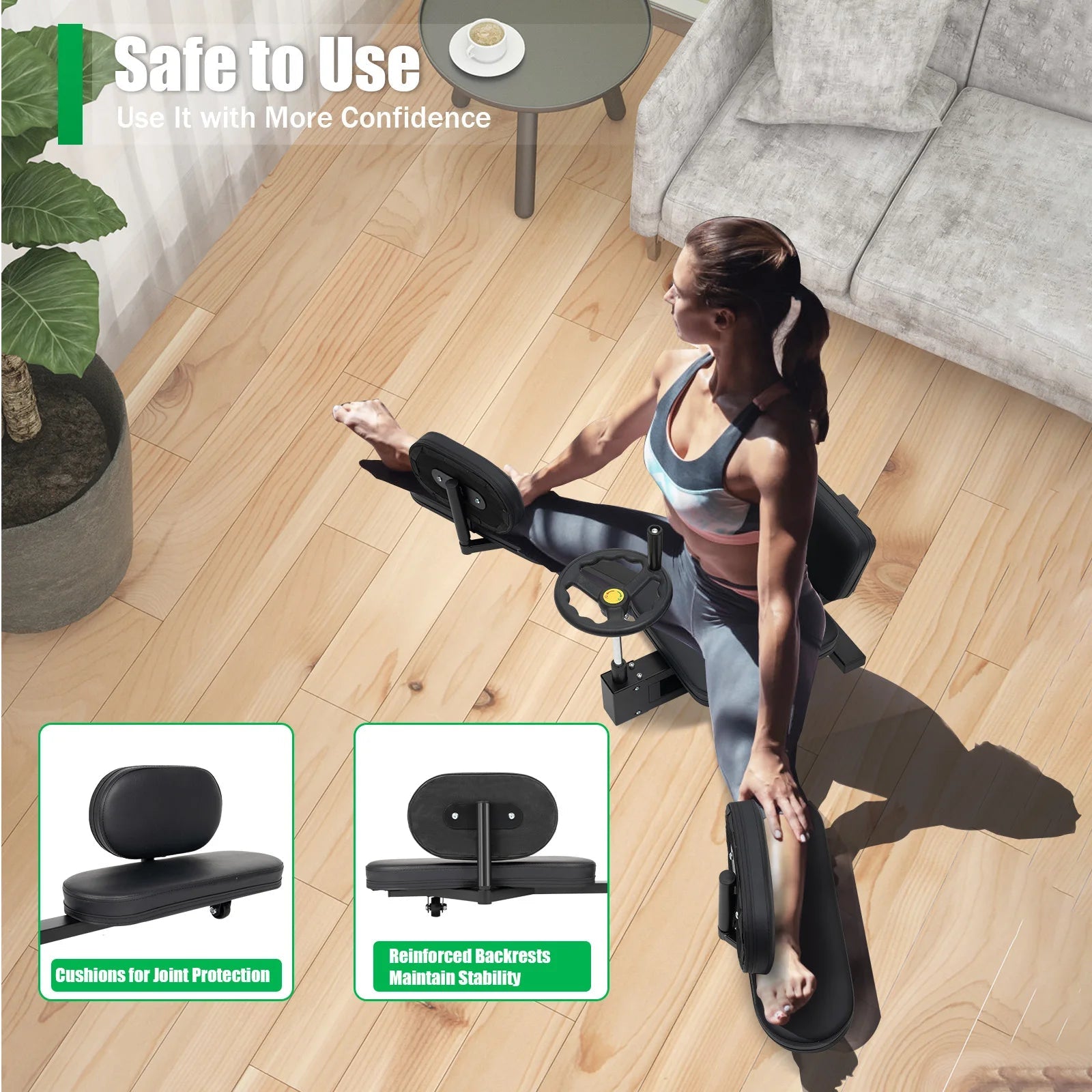 Leg Stretcher Fitness Training Equipment Sports Flexibility Stretching Machine 3 Bar 100KG for Ballet Yoga Home Gym Exercise ferrersa