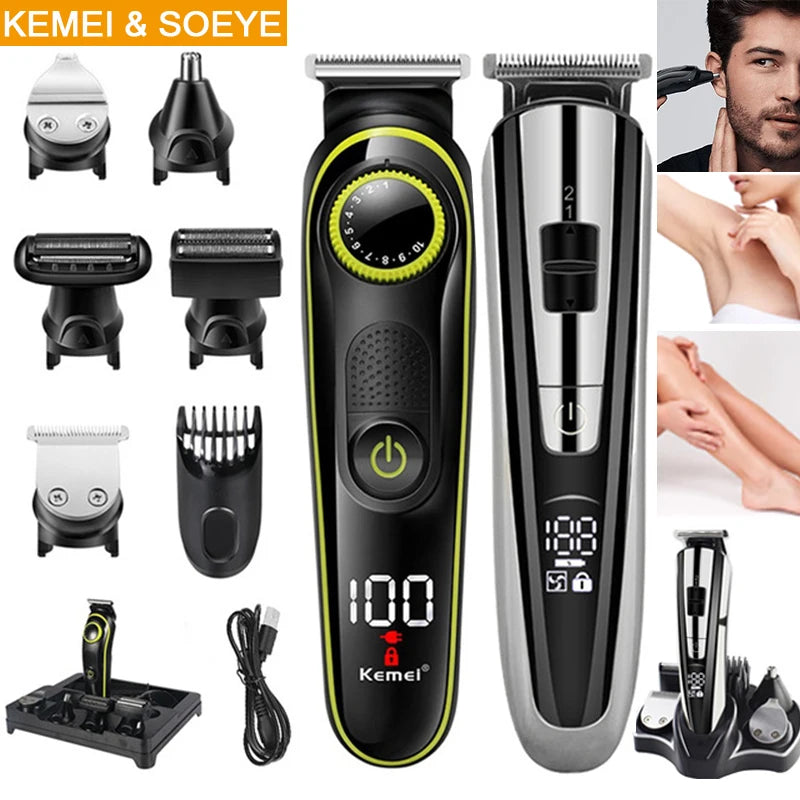 Kemei Electric Hair Clipper Beauty kit for Men Electric shaver beard trimme men's Razor multifunctional hair cutting machine ferrersa