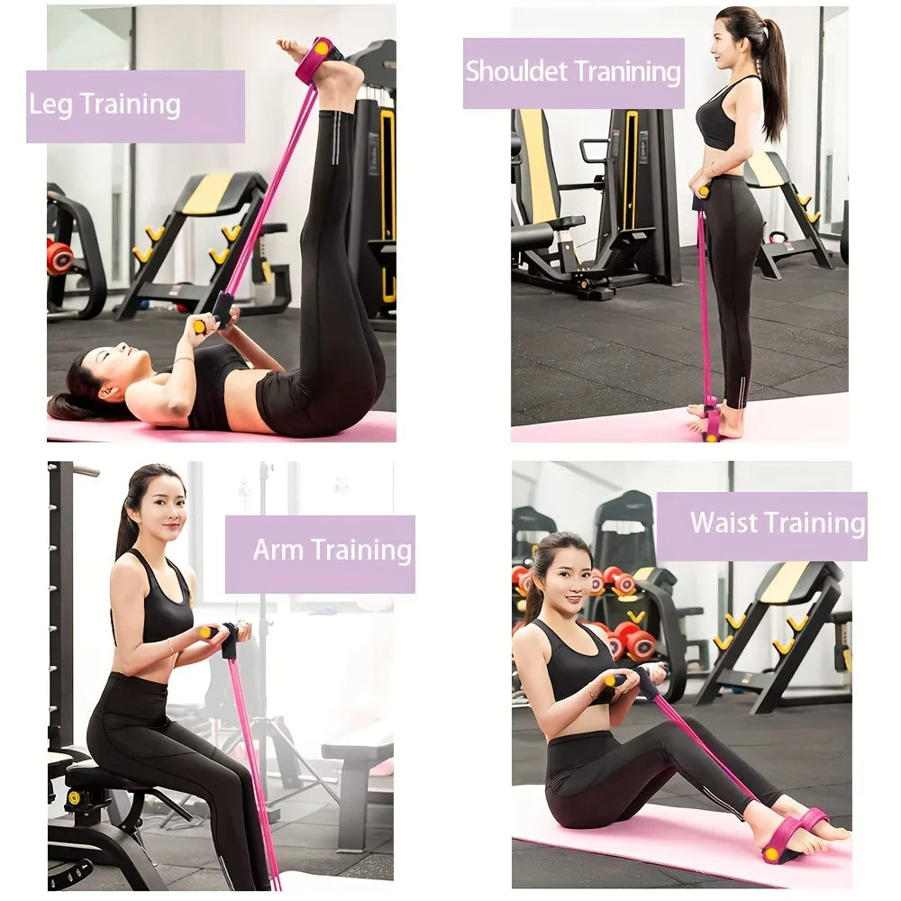 6-Tube Resistance Band, Multi-Functional Elastic Yoga Pull Rope for Arms, Legs, Waist & Abs, Durable Latex Fitness Equipment ferrersa