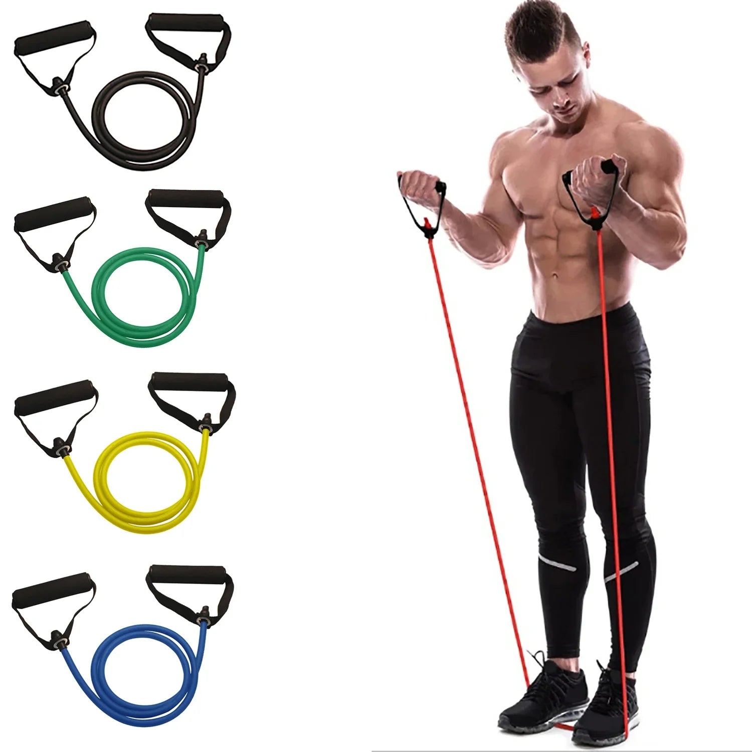 Resistance Bands With Handles, Exercise Bands, Workout Bands With Handles For Men Women, Strength Training Equipment At Home ferrersa