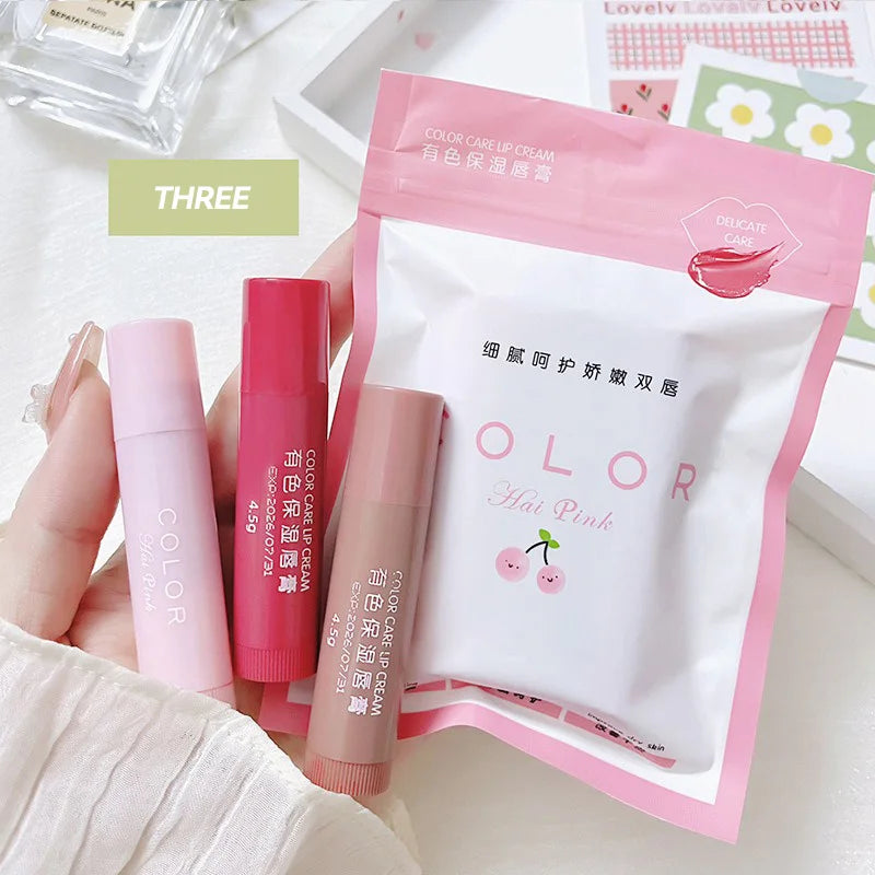 HAIPINK 3-Piece Set Tinted Moisturizing Lip Balm - Hydrating, Fade Lip Lines, Prevent Chapping ferrersa