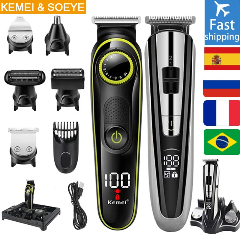Kemei Electric Hair Clipper Beauty kit for Men Electric shaver beard trimme men's Razor multifunctional hair cutting machine ferrersa