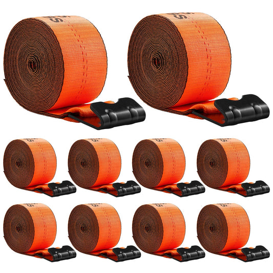 SucceBuy 10Pack Winch Truck Straps 4in x 30ft with Flat Hook 18000lbs Cargo Tie-Down Trailer Straps for Flatbeds Farms & Rescues ferrersa