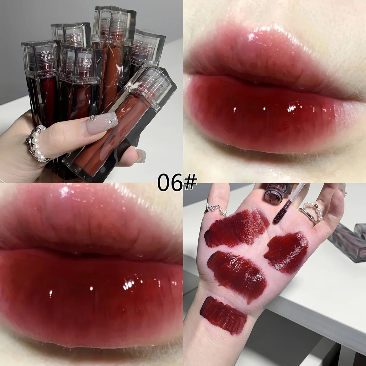 Adorable Bear Mirror Lip Glaze - Long-Lasting, Non-Fading, Hydrating Liquid Lipstick with Watery Texture - Luxurious Glossy Shin ferrersa