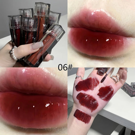 Adorable Bear Mirror Lip Glaze - Long-Lasting, Non-Fading, Hydrating Liquid Lipstick with Watery Texture - Luxurious Glossy Shin ferrersa
