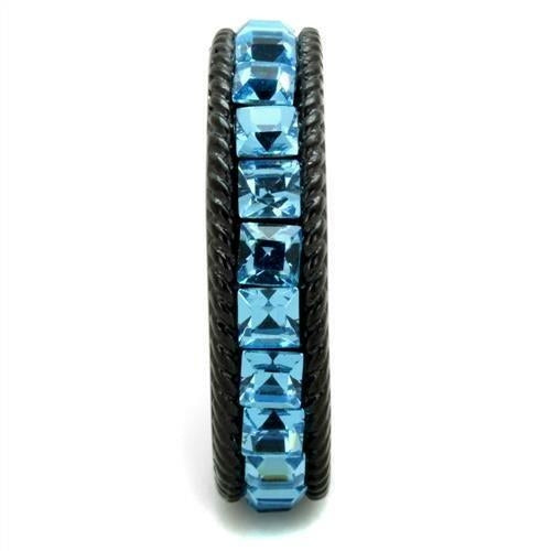TK1867 - IP Black(Ion Plating) Stainless Steel Ring with Top Grade ferrersa