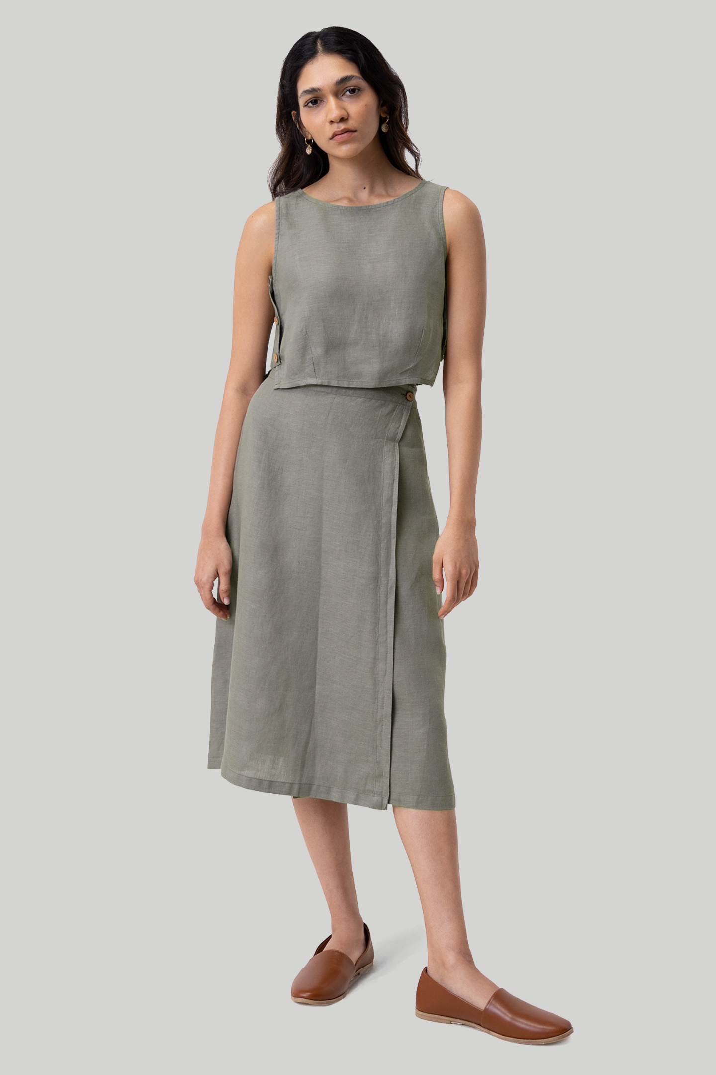 Boxy Crop Top in Dark Green DC-Reistor