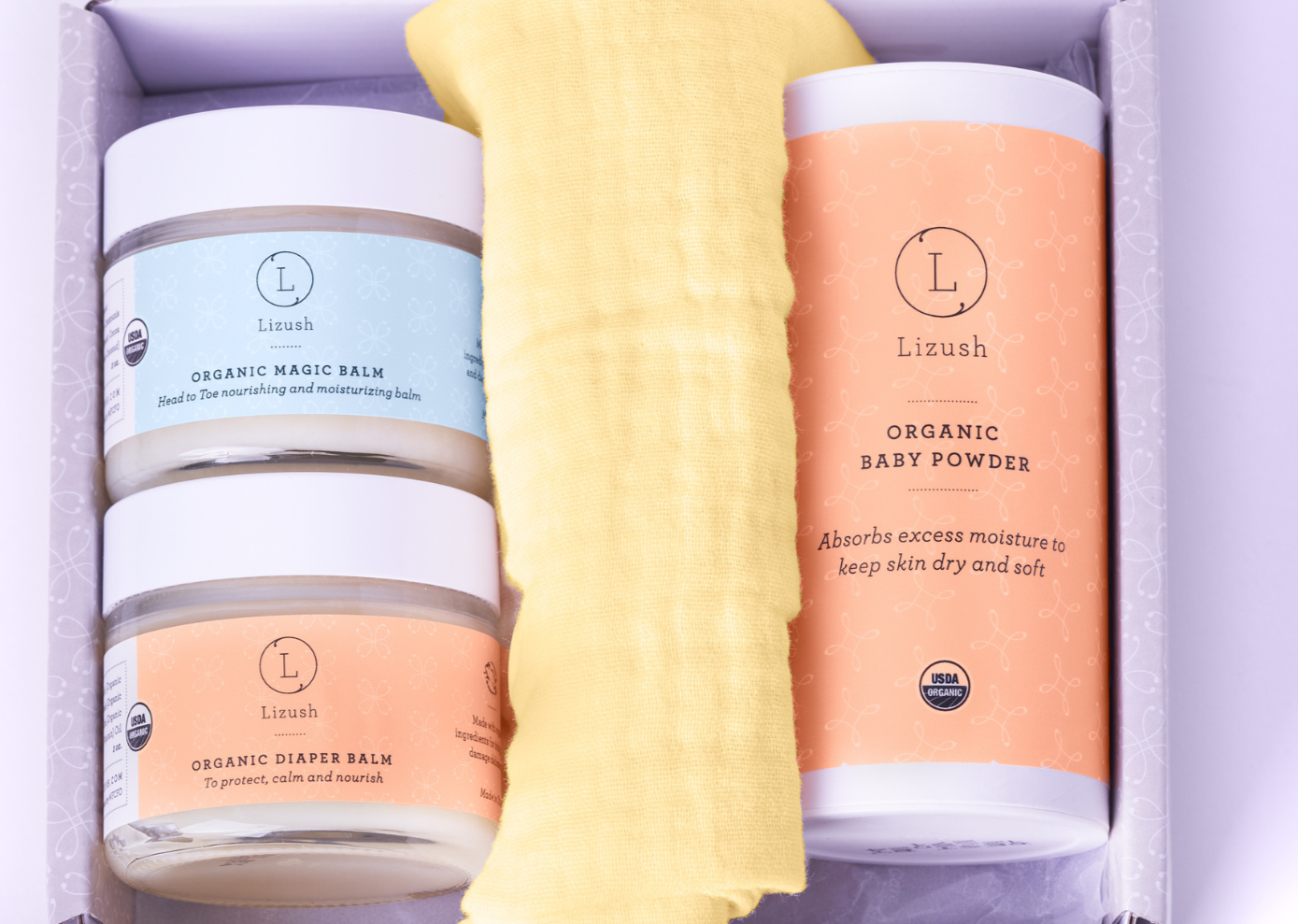Organic new baby gift set - welcome little one! Lizush