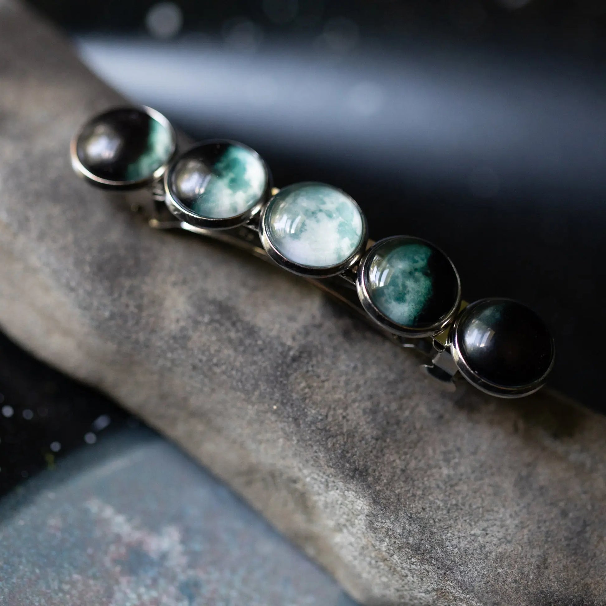 Moon Phase Hair Clip Barrette DC-Yugen Handmade