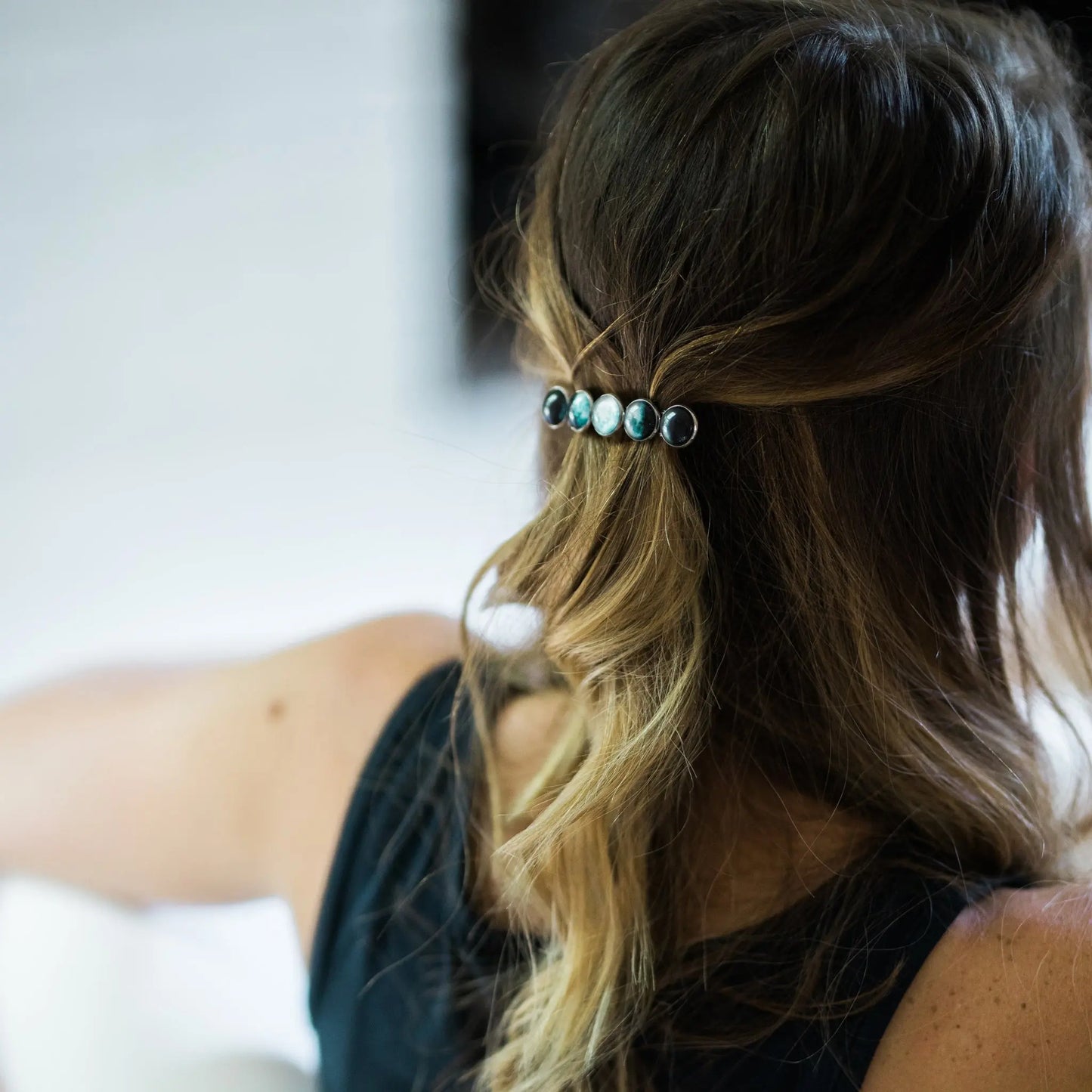 Moon Phase Hair Clip Barrette DC-Yugen Handmade