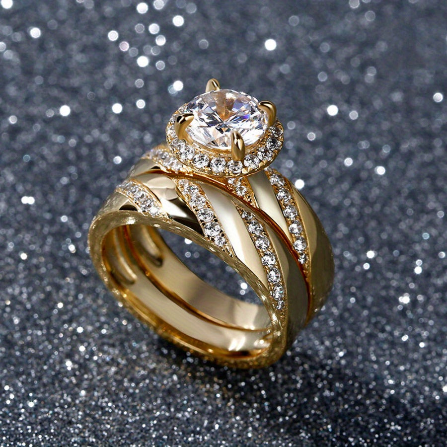 Set of 2 Sparkling Zirconia Rings, Perfect for Valentine'S Day, Holidays, Daily Wear, Romantic Dates, Celebrations, Weddings, Engagements, Proposal Rings, Ideal for Wives, Girlfriends, Mother'S Birthdays, Anniversaries, New Y ferrersa
