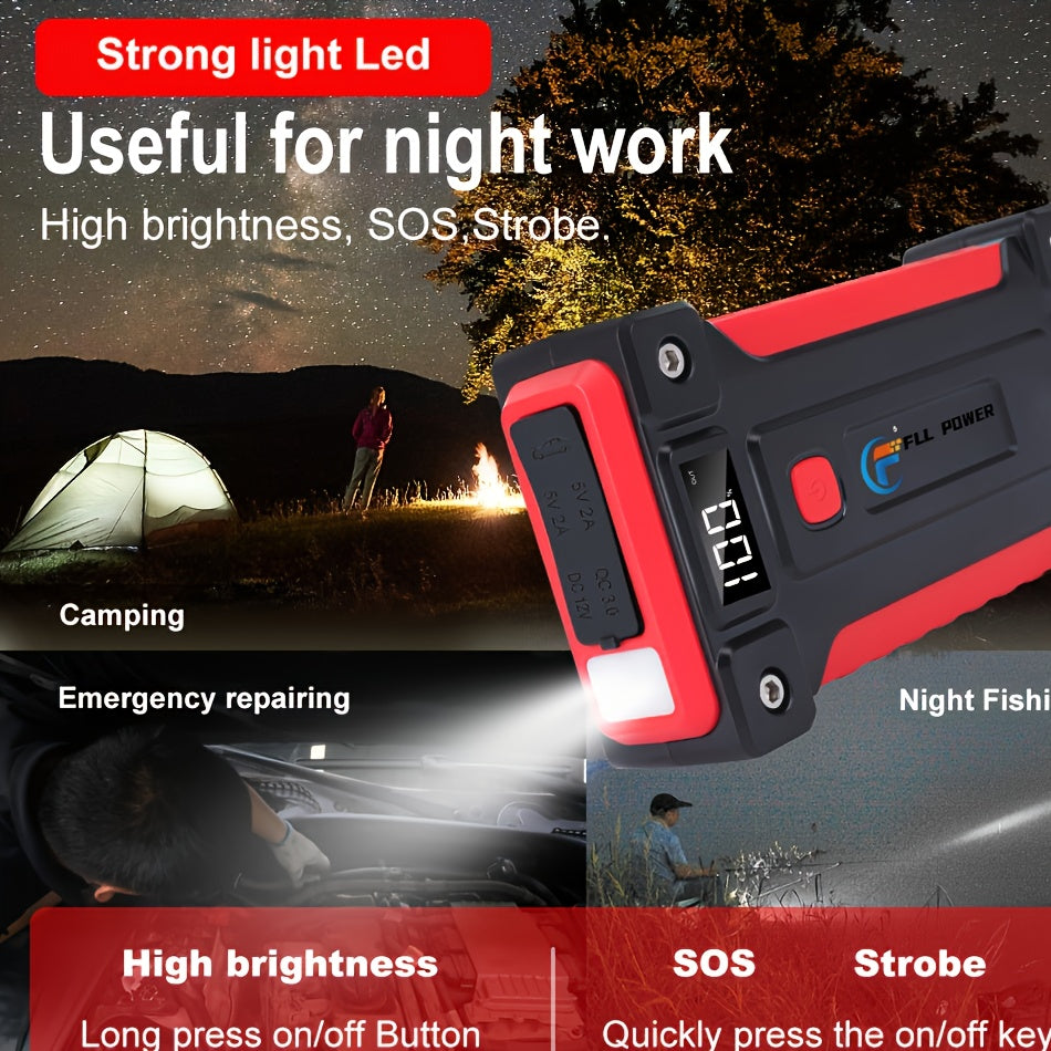 [Portable Car Jump Starter] 2500A Portable 12V Car Jump Starter Power Bank - Battery Booster Charger Starting Device for Petrol Diesel Car Starter Buster (6.0L Gas or 5.0L Diesel Engine) ferrersa