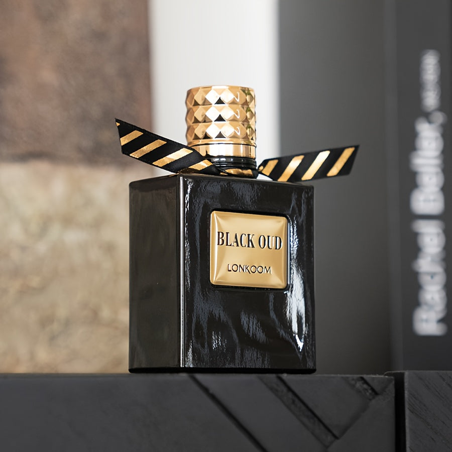 LONKOOM BLACK OUD, a Woody Aromatic Fragrance for Men, Features a Luxurious Texture And Opulent Oriental Charm. It Includes Notes of Lavender, Sage, Bergamot, Chrysophoron, Cocoa Pod, Cardamom, Patchouli, Leather ferrersa