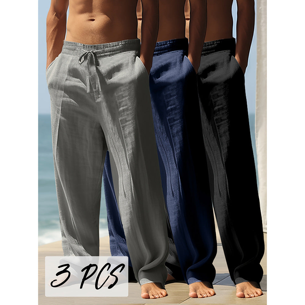 Men's Breathable And Loose Sports Straight Long Pants ferrersa
