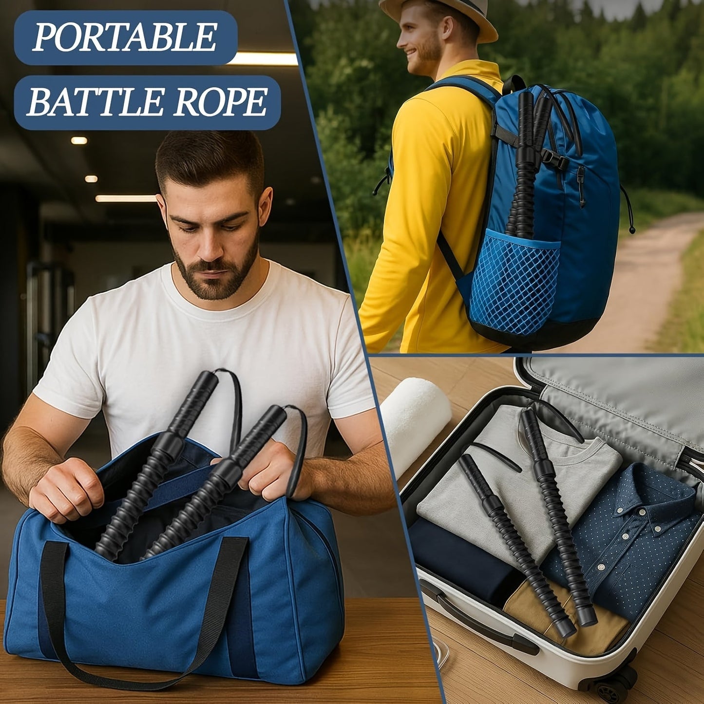 [Portable Fitness Rope] 2pcs Cordless Combat Rope Men's And Women's Home Gym Portable Fitness Rope Household Portable Arm Muscle Sling Fitness Products ferrersa