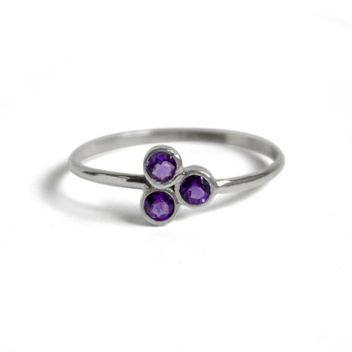Amethyst Cluster Sterling Silver Ring ferrersa