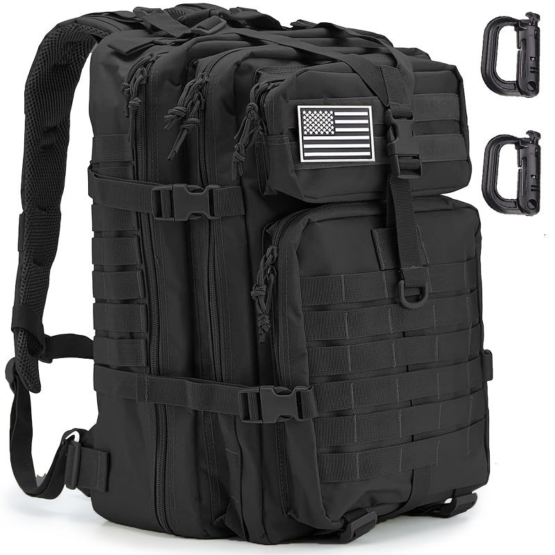 Outdoor Sports Backpack, Large Capacity Tactical Bag with MOLLE Expansion, 2D Buckles, Zipper Closure, Polyester ferrersa