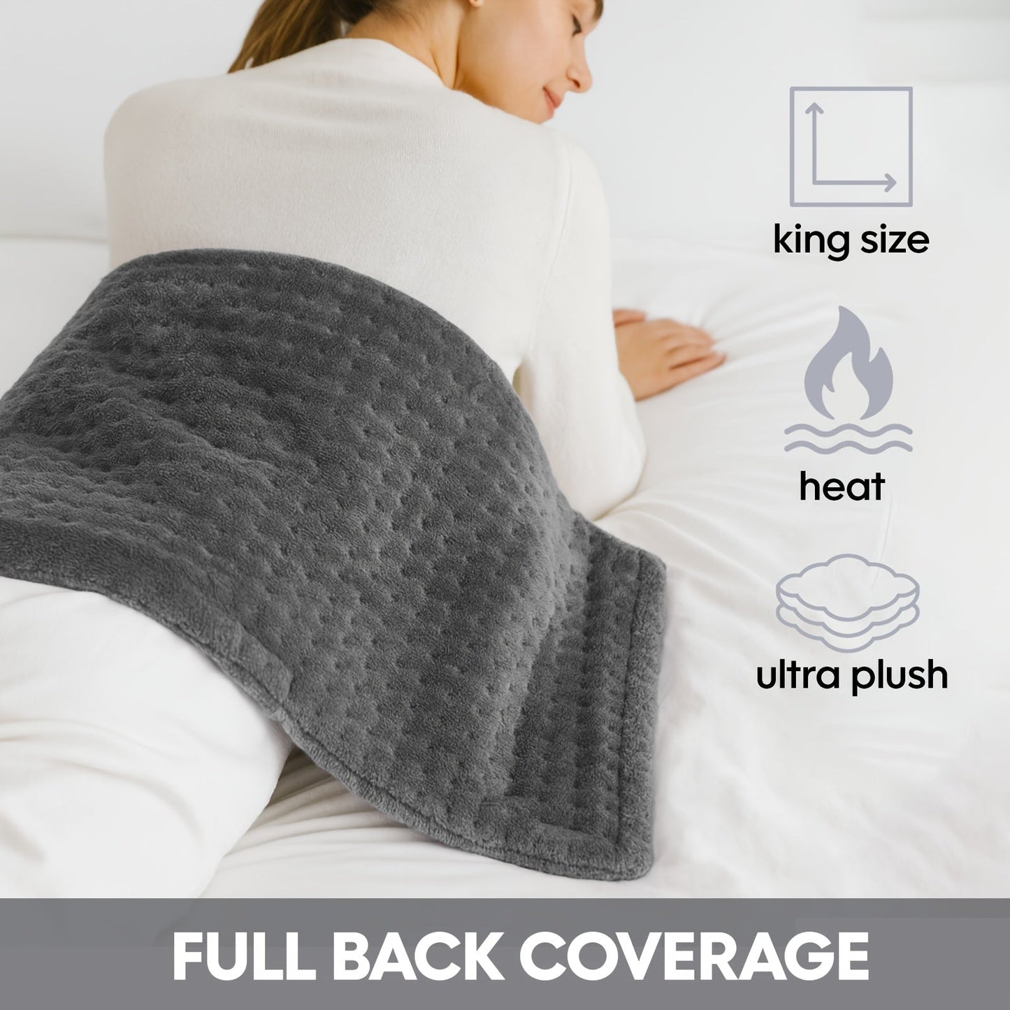 Electric Blanket, Fast Warming Flannel Material with Adjustable Heat Levels & Auto Shut-Off, Machine Washable Soft Throw, 50x60in 3XL 33x17in Plus 12x24in & Small 12x15, Birthday Christmas Gifts for Women Men Family ferrersa