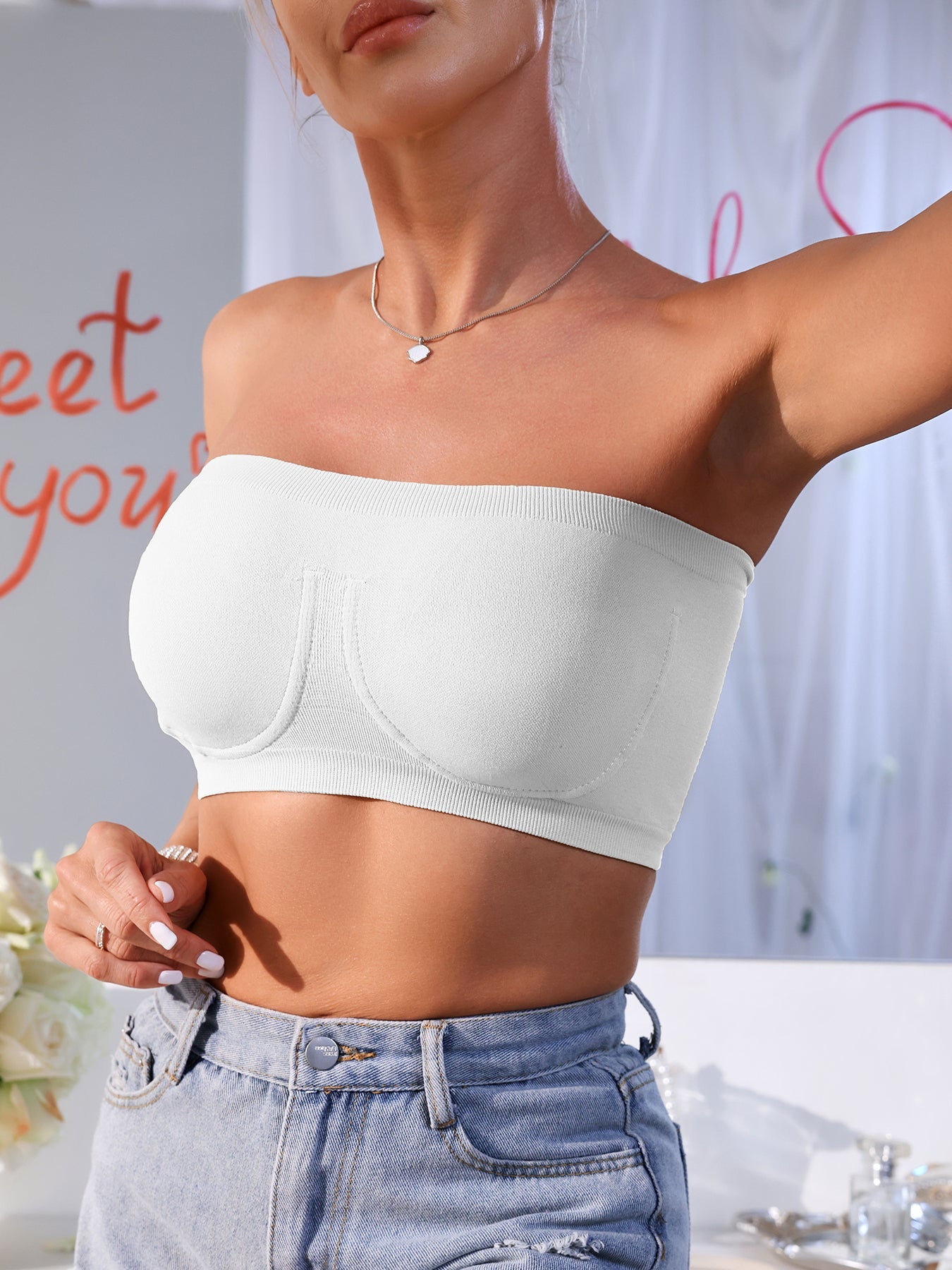 3PCS EssElegance Strapless Seamless Bandeau Tube Bra - Wire-Free Non-Slip Design, High-Stretch & Breathable For Backless Dresses, Daily Comfort ferrersa