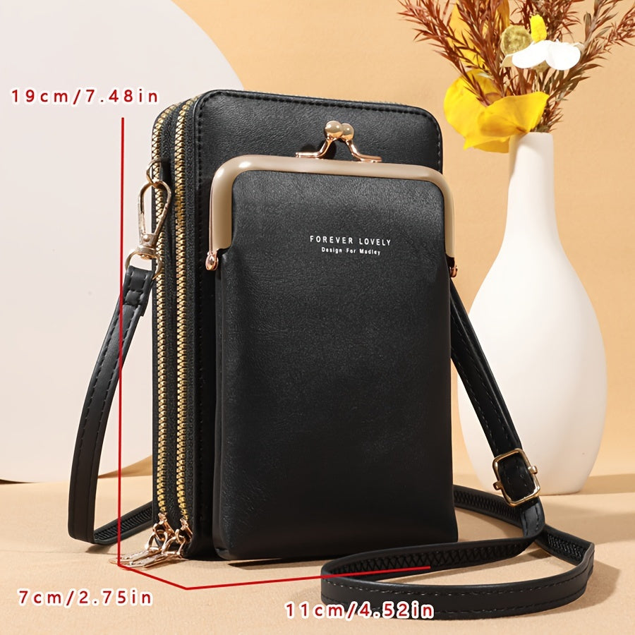 [Elegant Phone Wallet] Elegant and Fashionable Phone Wallet | Secure Kiss Lock Design, Lightweight and Neat - Holds Phone, Large Cash Cards, Small Cosmetics - Must-Have for Women Traveling ferrersa