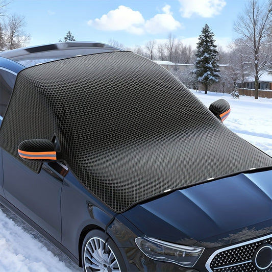 Magnetic Car Windshield Snow Cover - Heavy-Duty Oxford Fabric Windshield with 5- Anti-Snow Shield, Portable Scratch-Resistant Cover Suitable for /SUVs, Winter Car Accessory (No Drill Installation) ferrersa