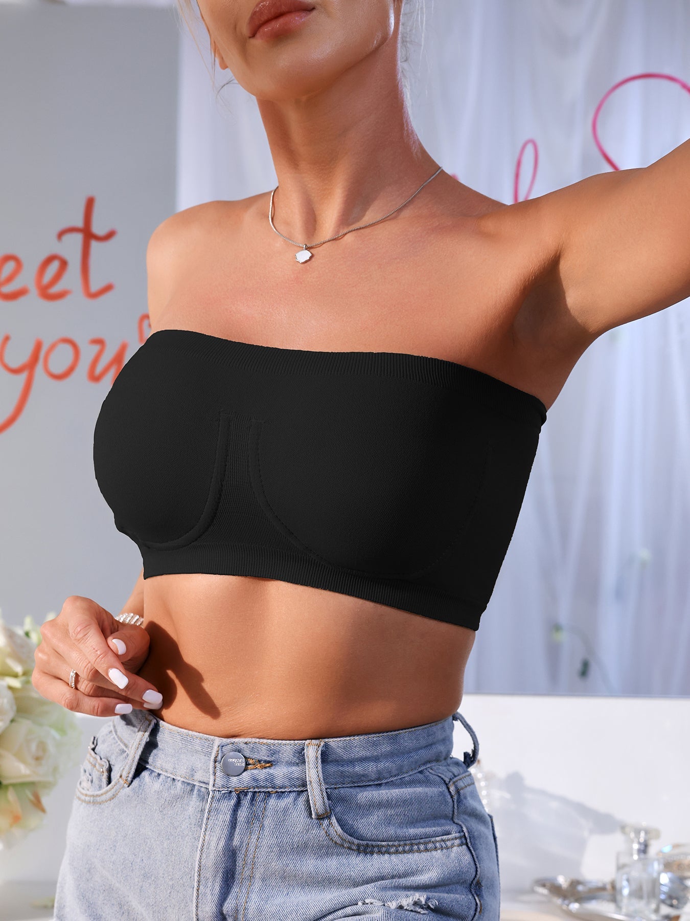3PCS EssElegance Strapless Seamless Bandeau Tube Bra - Wire-Free Non-Slip Design, High-Stretch & Breathable For Backless Dresses, Daily Comfort ferrersa