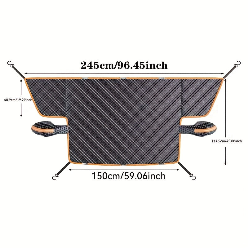 Magnetic Car Windshield Snow Cover - Heavy-Duty Oxford Fabric Windshield with 5- Anti-Snow Shield, Portable Scratch-Resistant Cover Suitable for /SUVs, Winter Car Accessory (No Drill Installation) ferrersa