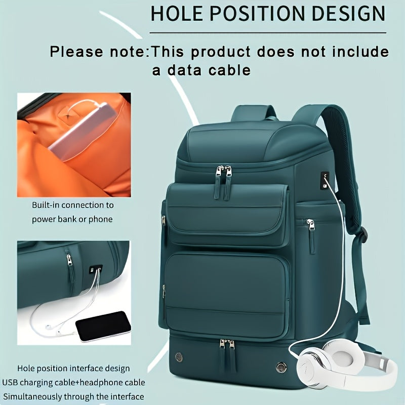 Large And Functional Travel Backpack, Sturdy Carry-On Backpack That Converts to a Duffle Bag with an Integrated USB Charging Port, Multi-Purpose Laptop Daypack for Both Men And Women, Heavy-Duty And, Dark Green Color ferrersa