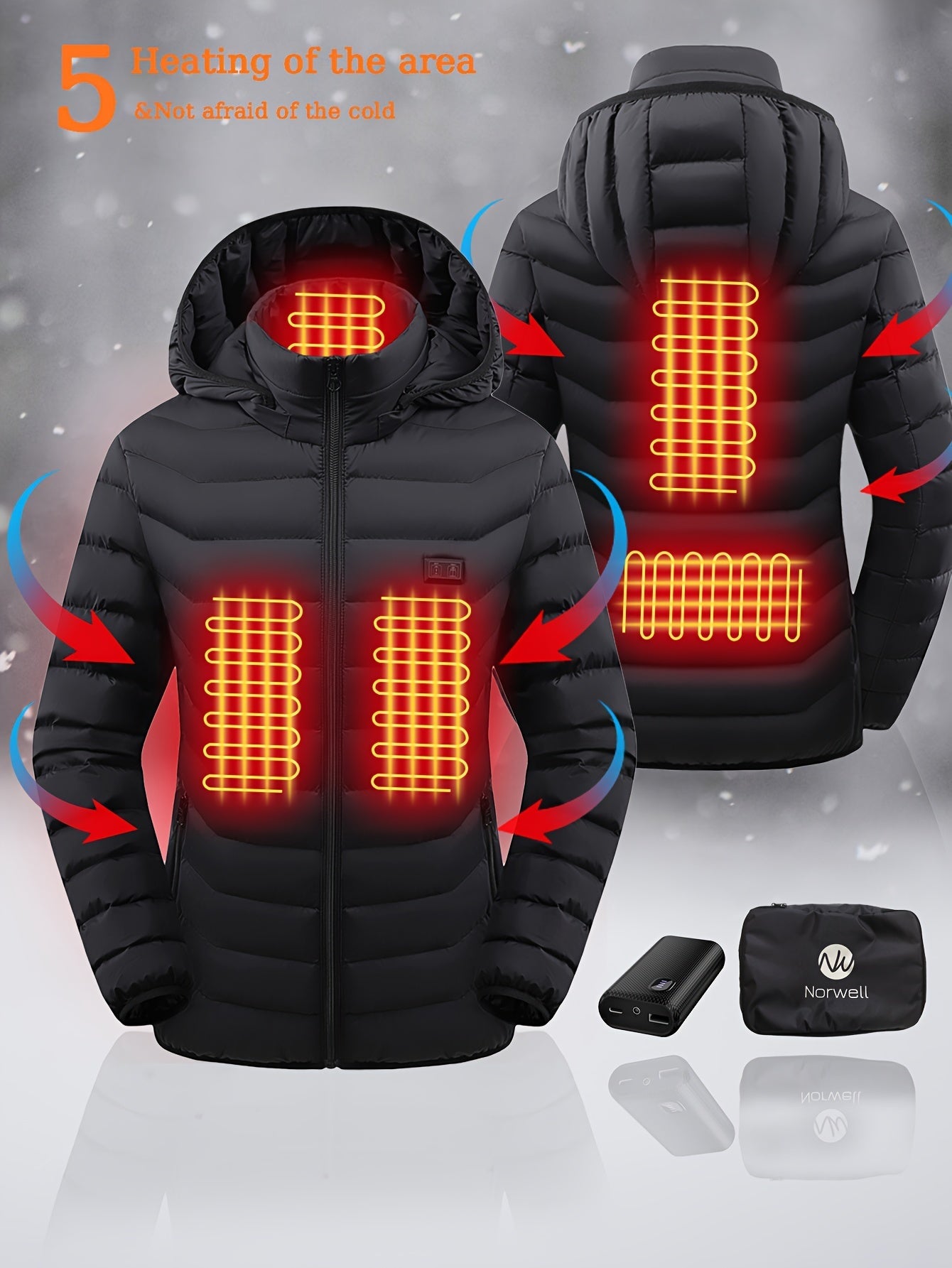 Women's Heated Jacket, Autumn & Winter Outdoor Sports Casual Warm Jacket, Autumn & Winter Outdoor Sports, Skiing Fashionable Heated Jacket, Perfect Gift for Christmas, Thanksgiving & New Year (Includes Battery) ferrersa
