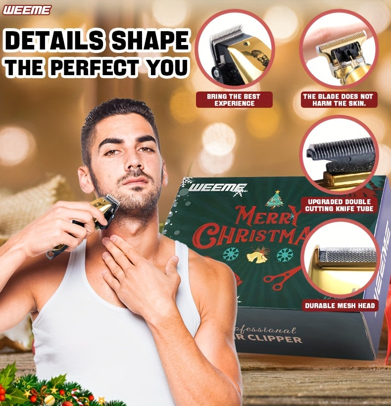 3pcs Set Golden Hair Clippers Professional, Beard Trimmer, T-Blade Trimmer Kit For Men, Cordless Hair Cutting And Styling Tools, Golden Design Shaver, Ideal Birthday And Christmas Gifts, Valentine'S Day ferrersa
