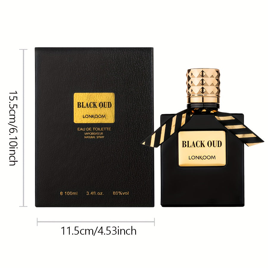 LONKOOM BLACK OUD, a Woody Aromatic Fragrance for Men, Features a Luxurious Texture And Opulent Oriental Charm. It Includes Notes of Lavender, Sage, Bergamot, Chrysophoron, Cocoa Pod, Cardamom, Patchouli, Leather ferrersa