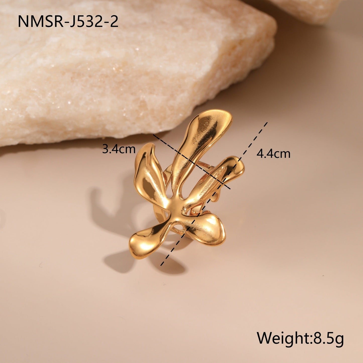 European And American Dignified Flowers Necklace Titanium Steel Earrings Open Ring ferrersa