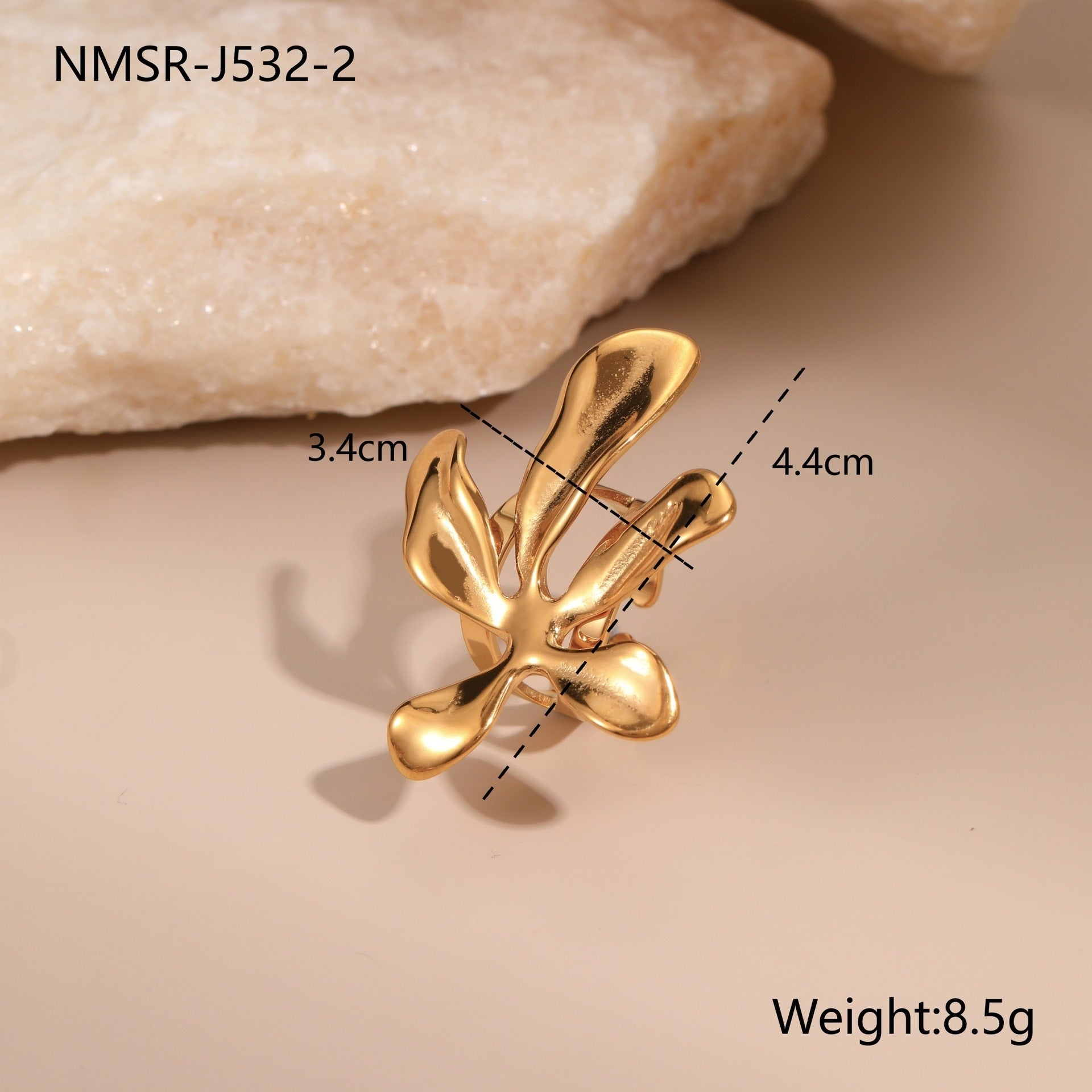 European And American Dignified Flowers Necklace Titanium Steel Earrings Open Ring ferrersa