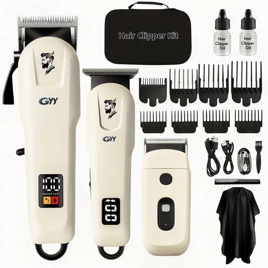 Men's Professional Electric Barber & Home Hair Clipper Set - All-in-One Clipper with Digital LCD Screen, USB Rechargeable, Barber Kit Suitable for Dad, Him - Ideal Gift for Father's Day, Valentine's Day ferrersa