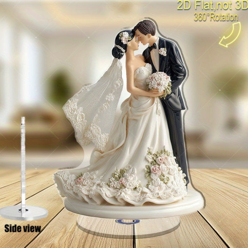 2D Flat - A Two-Dimensional Rotating Acrylic Sculpture of a Couple in an Embrace, Perfect for Wedding Gifts, Anniversaries, And As Meaningful Mementos to Honor Love And Treasured Memories. ferrersa