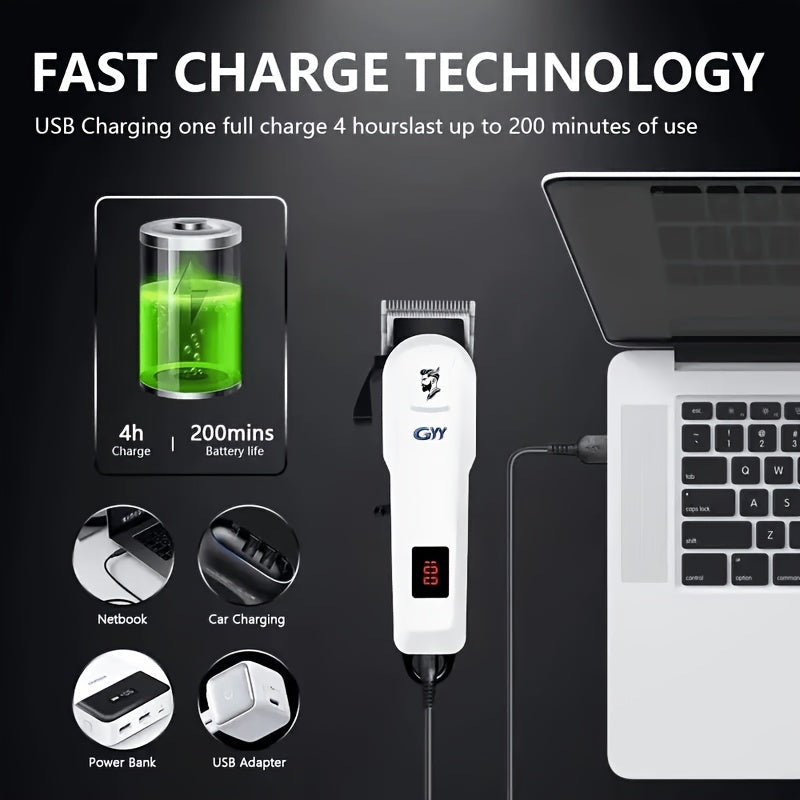 Men's Professional Electric Barber & Home Hair Clipper Set - All-in-One Clipper with Digital LCD Screen, USB Rechargeable, Barber Kit Suitable for Dad, Him - Ideal Gift for Father's Day, Valentine's Day ferrersa