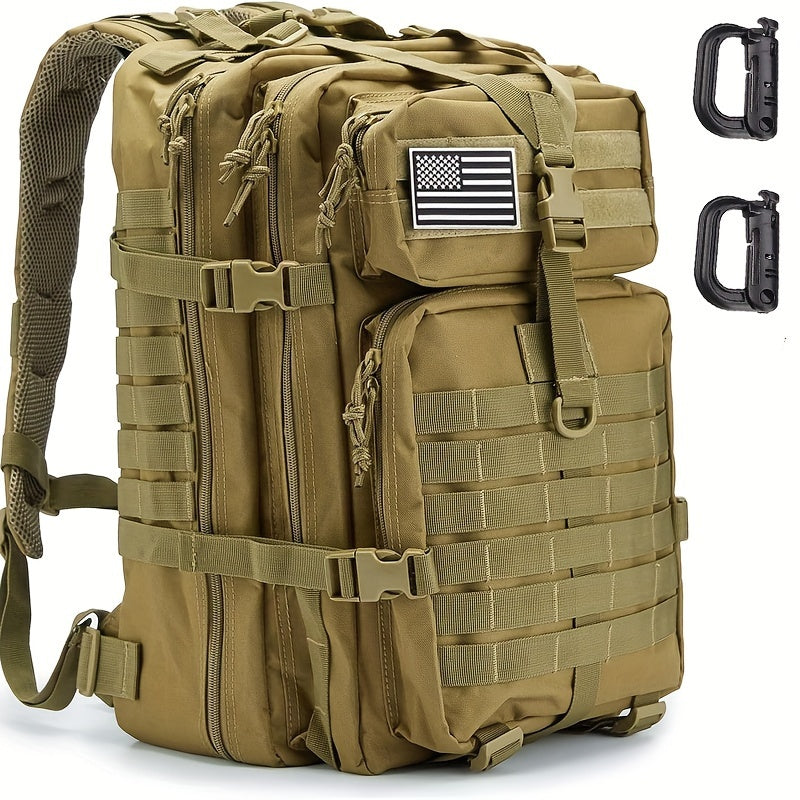 Outdoor Sports Backpack, Large Capacity Tactical Bag with MOLLE Expansion, 2D Buckles, Zipper Closure, Polyester ferrersa