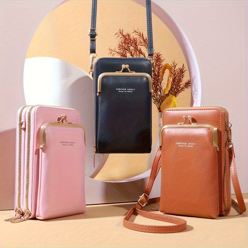 [Elegant Phone Wallet] Elegant and Fashionable Phone Wallet | Secure Kiss Lock Design, Lightweight and Neat - Holds Phone, Large Cash Cards, Small Cosmetics - Must-Have for Women Traveling ferrersa
