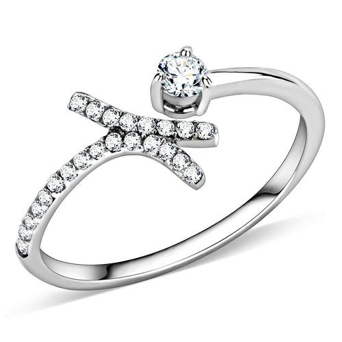 DA145 - High polished (no plating) Stainless Steel Ring with AAA Grade ferrersa