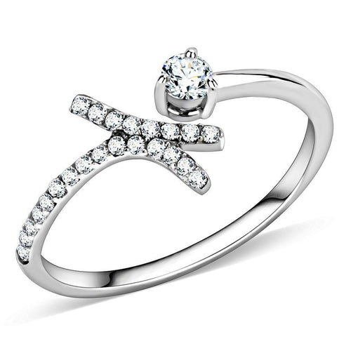 DA145 - High polished (no plating) Stainless Steel Ring with AAA Grade ferrersa