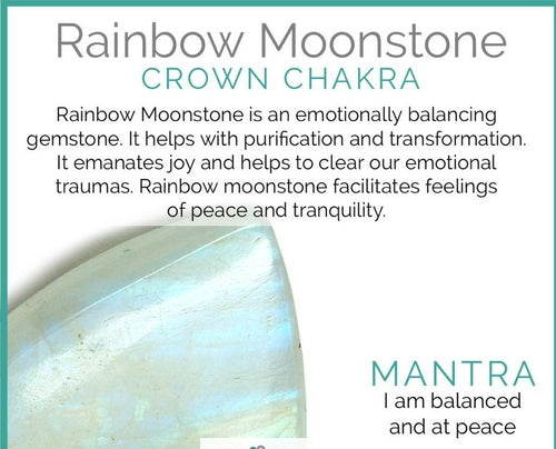Rainbow Moonstone & Crystal Quartz Stretch Bracelet! Genuine Crystals! ferrersa