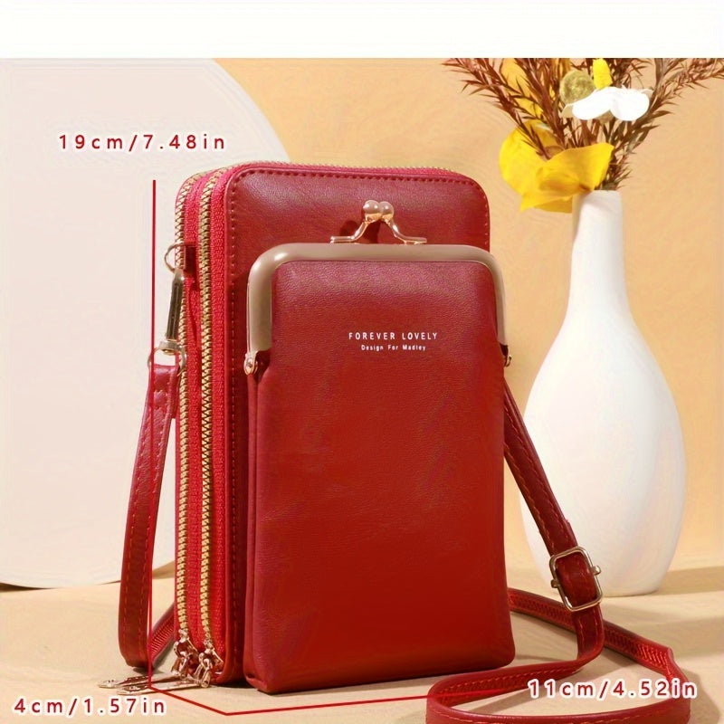[Elegant Phone Wallet] Elegant and Fashionable Phone Wallet | Secure Kiss Lock Design, Lightweight and Neat - Holds Phone, Large Cash Cards, Small Cosmetics - Must-Have for Women Traveling ferrersa