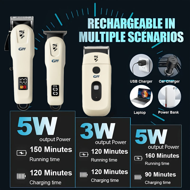 Men's Professional Electric Barber & Home Hair Clipper Set - All-in-One Clipper with Digital LCD Screen, USB Rechargeable, Barber Kit Suitable for Dad, Him - Ideal Gift for Father's Day, Valentine's Day ferrersa