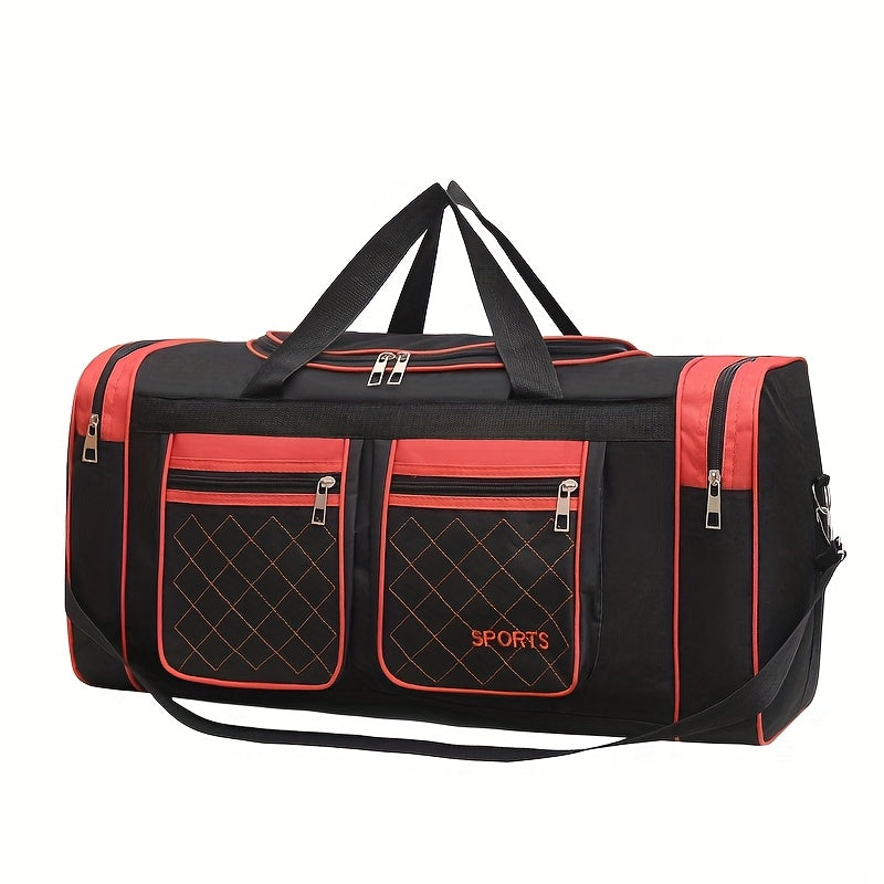 [Durable Nylon Duffel Bag] Large Capacity Heavy-Duty Nylon Duffel Bag for Men & Women - & Checkered Sporty Travel Tote with Adjustable Shoulder Strap, Multiple Compartments & Zipper Closure, Spacious Gym, Weekend, Business, S ferrersa