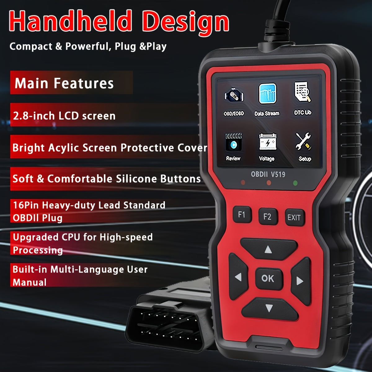 [OBD2 Scanner USB-Powered] UUPAS 2025 Compatible for Most Cars OBD2 Scanner Compatible with USB-Powered OBDII Diagnostic Tool, Real-Time Car Engine Fault Code Reader, No Battery Required, for Professional Mechanics & DIY Vehi ferrersa