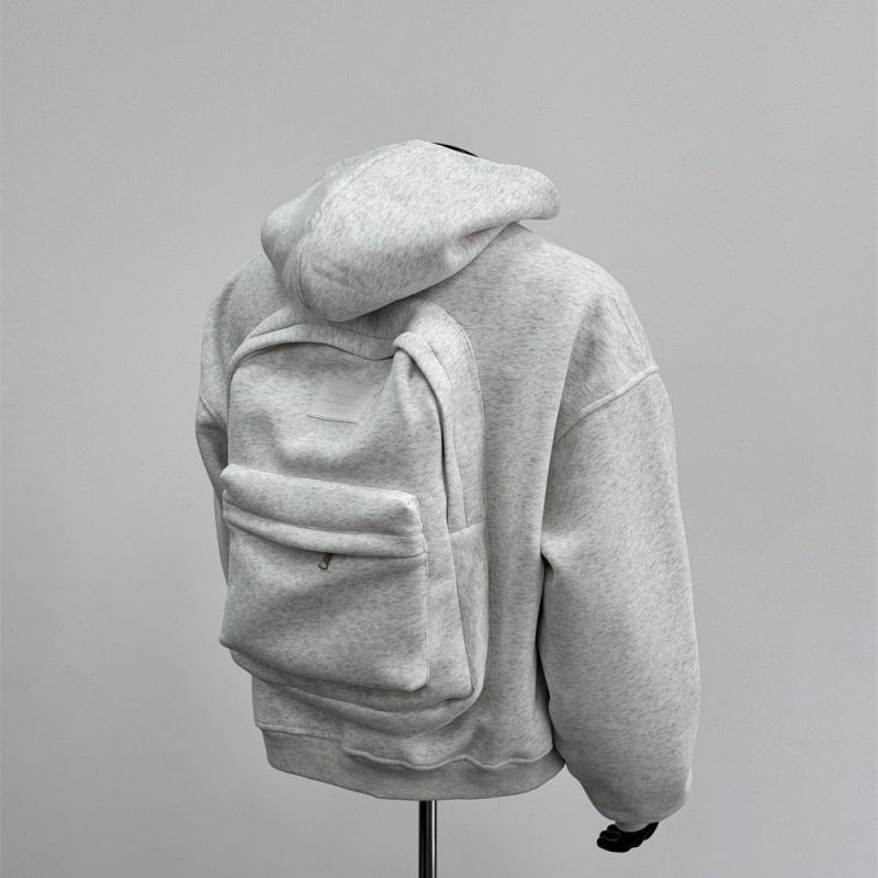 Back Schoolbag Design Men's Coat Flower Gray ferrersa